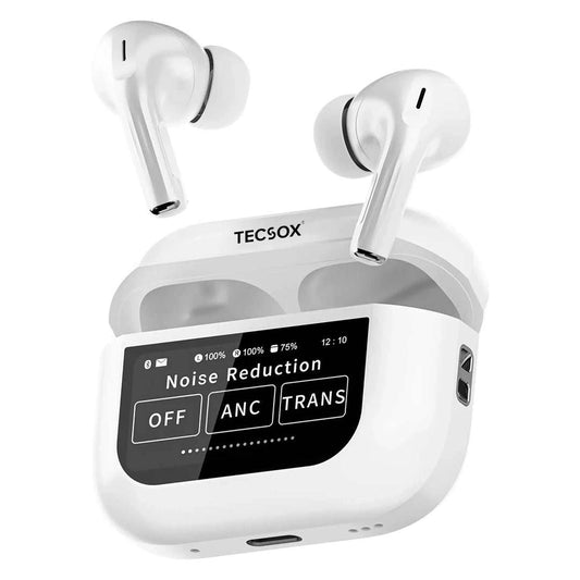 TecSox Alpha Smart Display TWS Bluetooth Earbud | 40 Hr | Powerful Bass | IPX Water Resistant