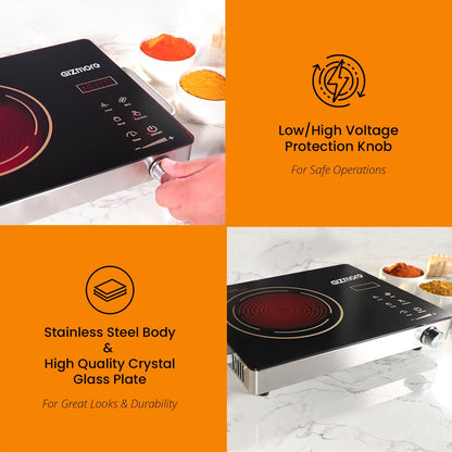 GIZMORE 2200 W Infrared Induction Cooktop || Delivered and Installed in 90 minutes in Gurugram