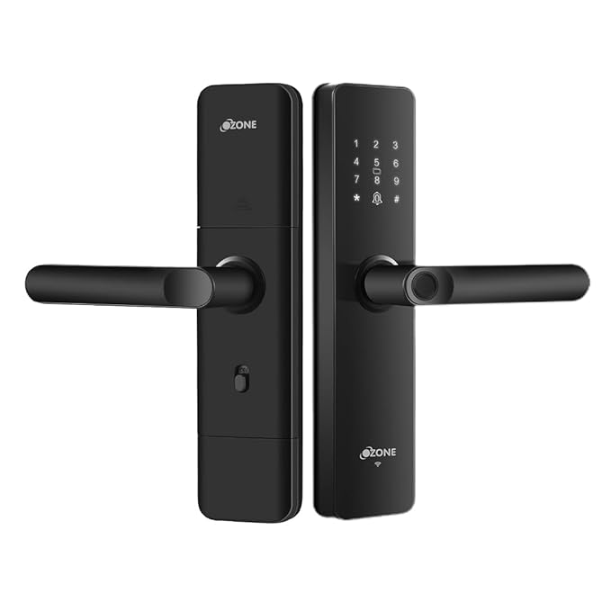 Ozone Smart Wi-Fi Door Lock, 5 Way Access: App Unlocked, Fingerprint, RFID, Emergency Key, 35-80mm Door Thickness, Free Installation, 2 Year Warranty