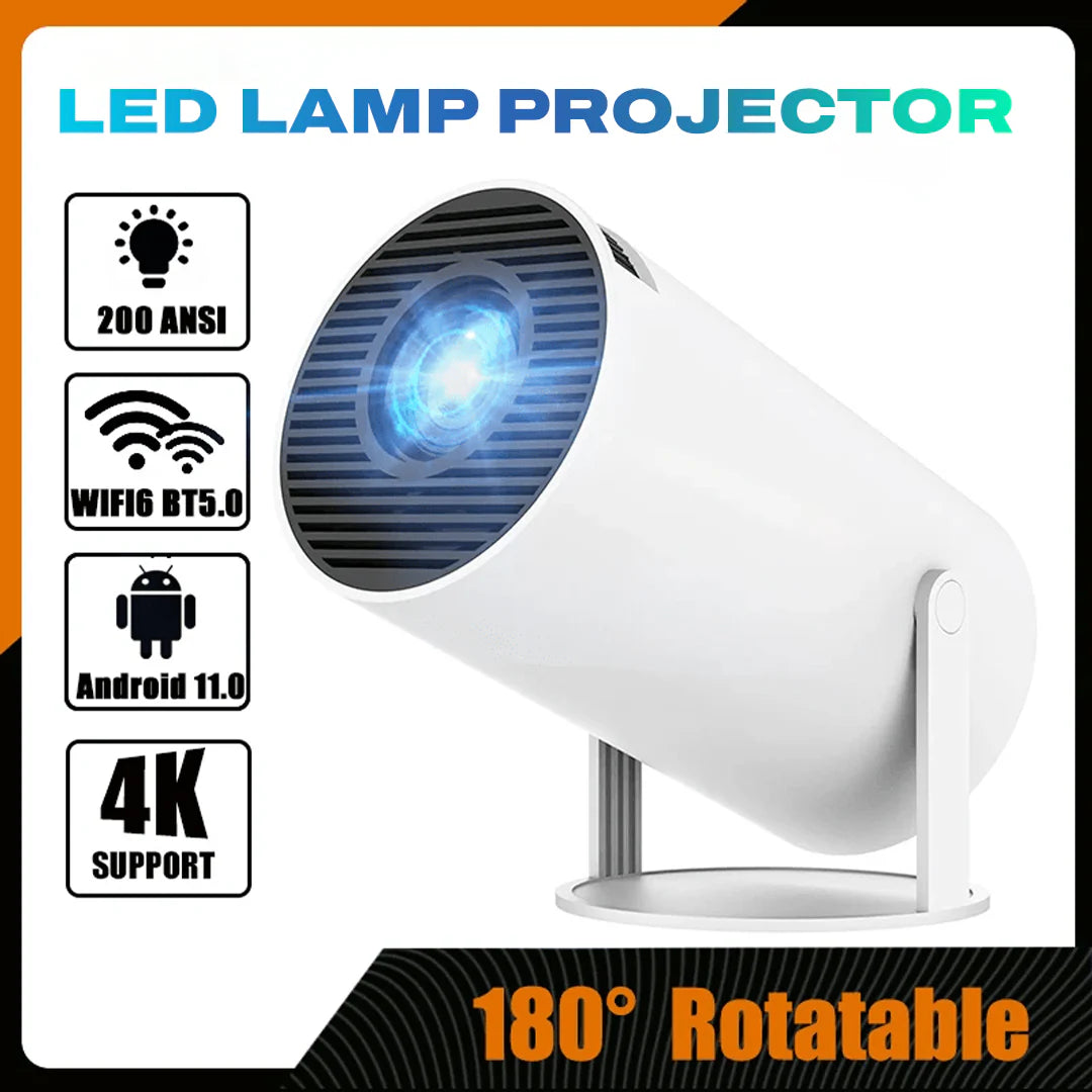 TecSox LUMA LED Projector | 180 Rotatable | 4K Support | Auto Horizontal Keystone | Android 11.0