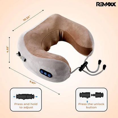 REMAXX Rechargeble U-Shaped Travel Neck Massage Pillow