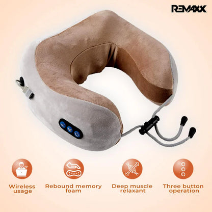 REMAXX Rechargeble U-Shaped Travel Neck Massage Pillow