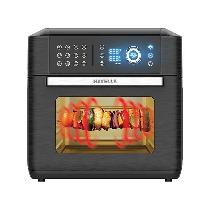 Havells Air-Oven Avanza 1700W | 15L Family Capacity | 14 Pre-Set Functions | Sensor Touch Control | Non-Stick Coating | Auto Shut-Off & Cool-Touch Handle | 2 Years Manufacturer Warranty (Black)