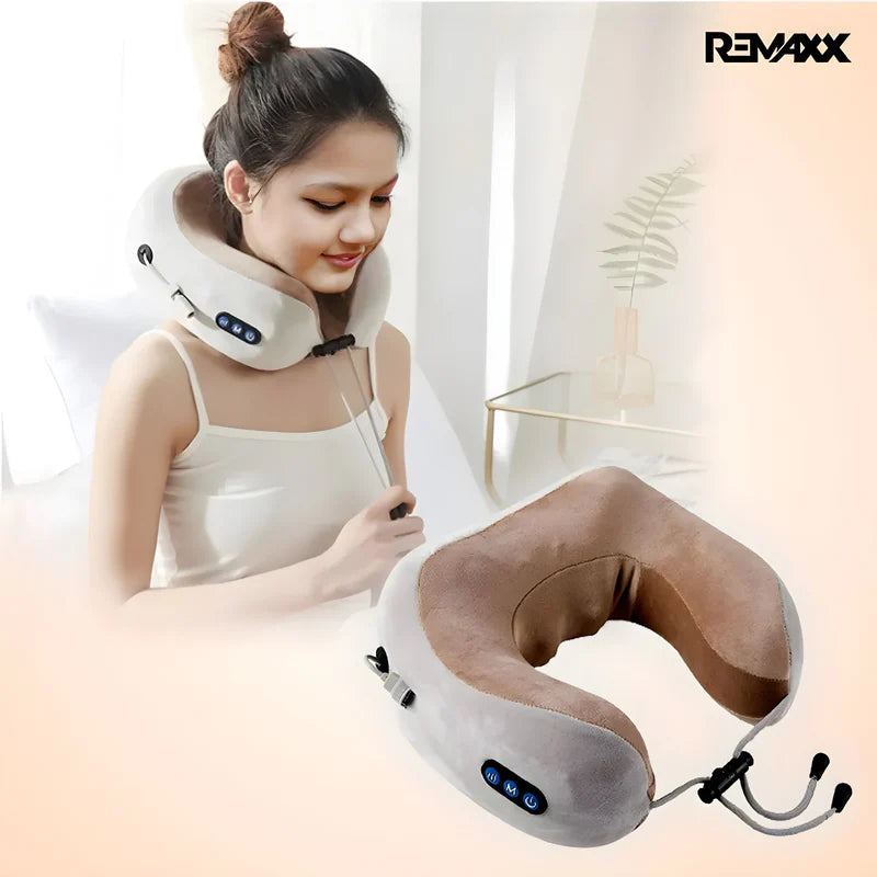 REMAXX Rechargeble U-Shaped Travel Neck Massage Pillow