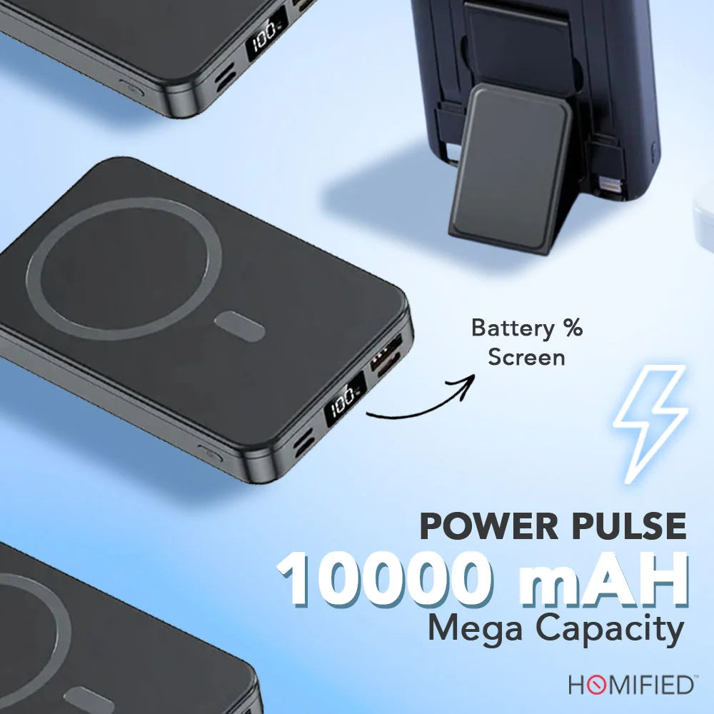 Power Pulse 10000 mAh with in-built cables (compatible with iOS and android)